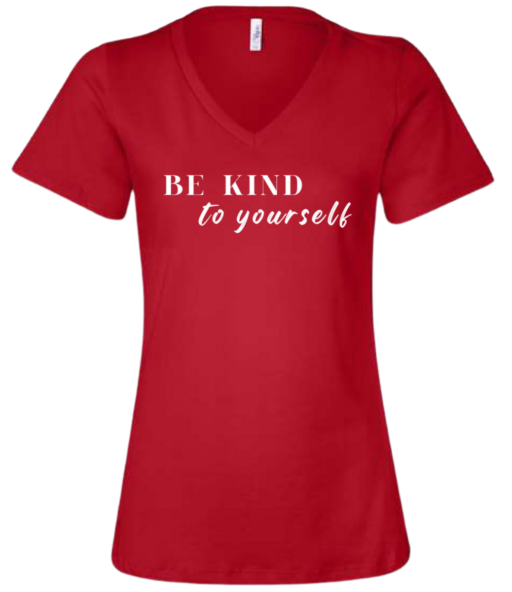 Be Kind To Yourself V-Neck Red