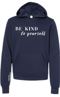Youth Be Kind Fleece Hoodie Navy 1