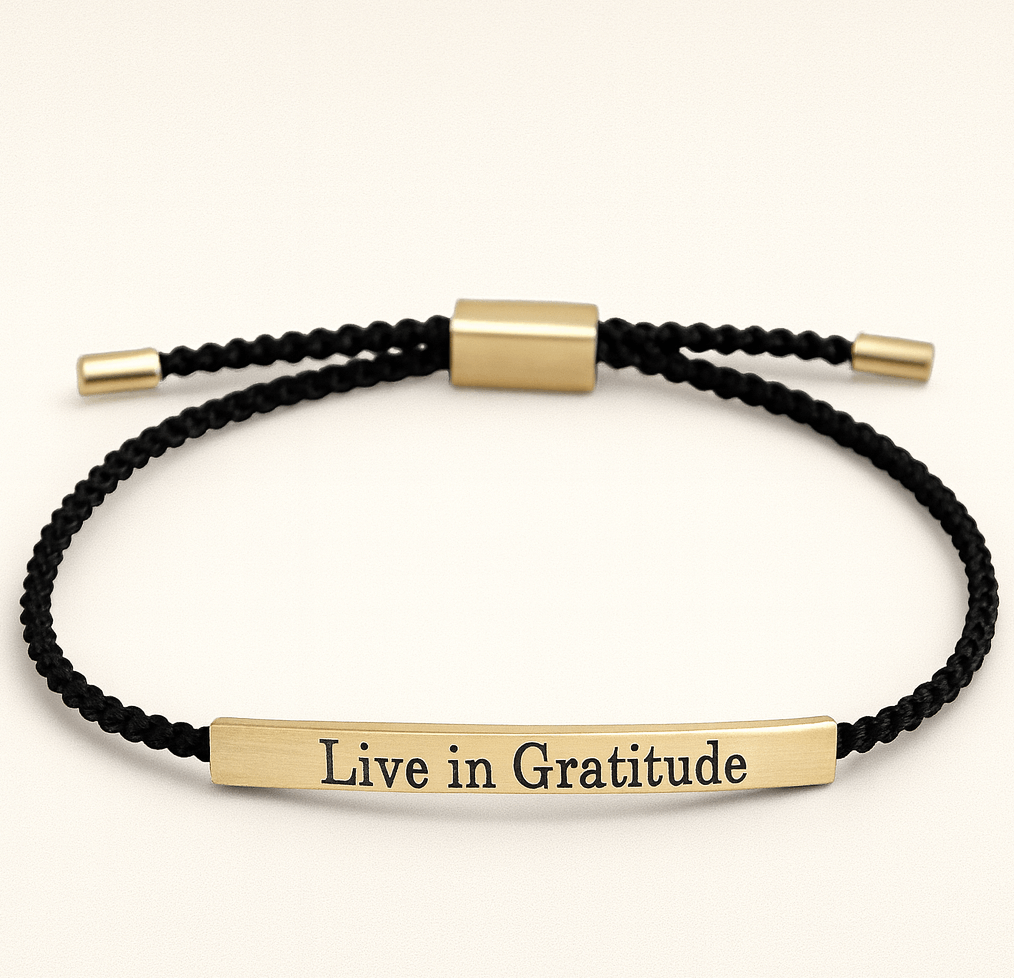Live in Gratitude Bracelet Black Band