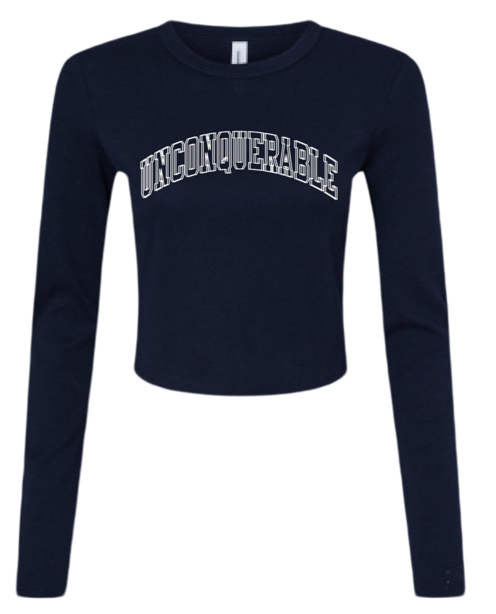 Unconquerable Long Sleeve Crop Navy