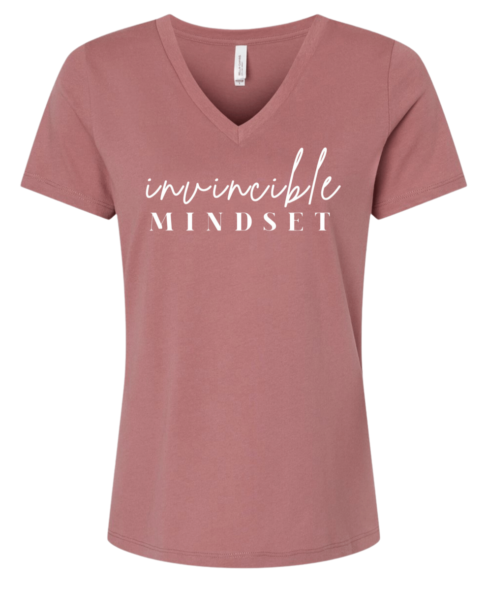 Invincible Mindset V-Neck Mauve 1