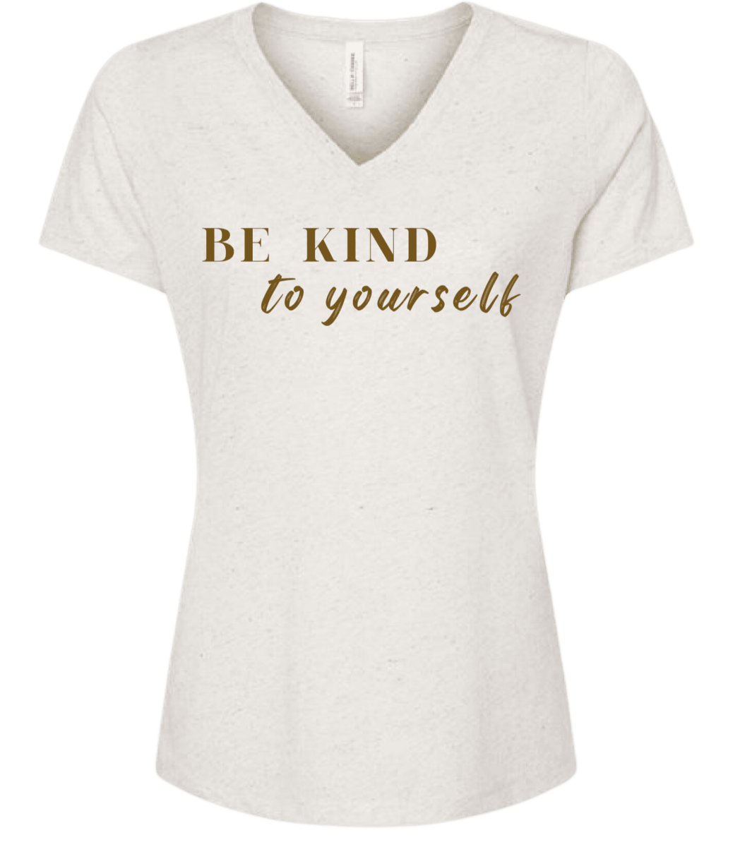 Be Kind To Yourself V-Neck Oatmeal 3